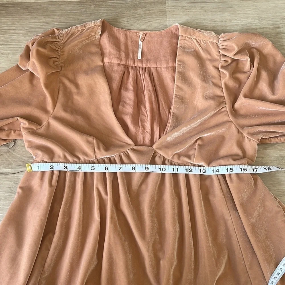Free People Estella Velvet Flounce Minidress Sz XS - Picture 4 of 11